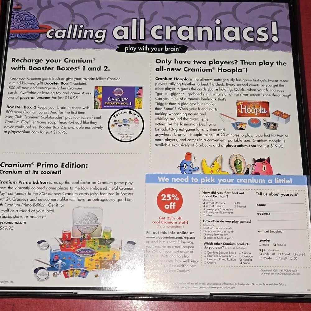 Vintage Cranium Board Game Box Opened
